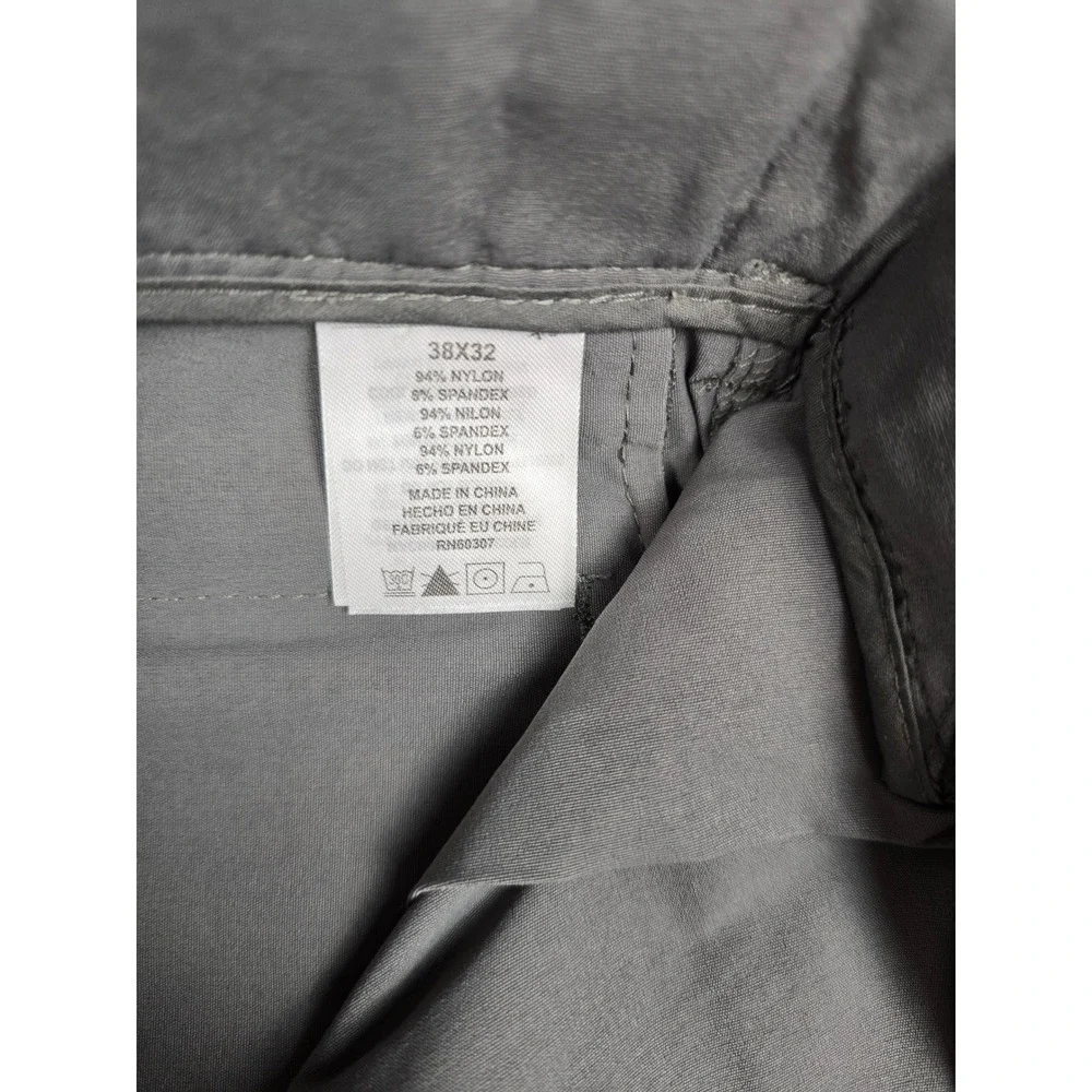 UB Tech Comfort Waist Chino Pants Mens 38x32 Grey Classic Fit Travel Stretch
